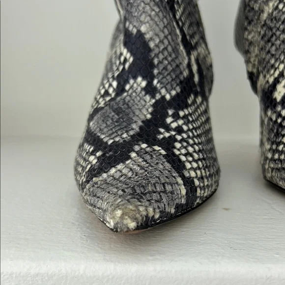 J. Crew Black and Gray Ankle Booties with Snakeskin Pattern LIKE NEW - Picture 11 of 14